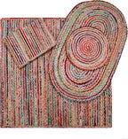 Mishran Eco Friendly Large Square Braided Rug Flat
