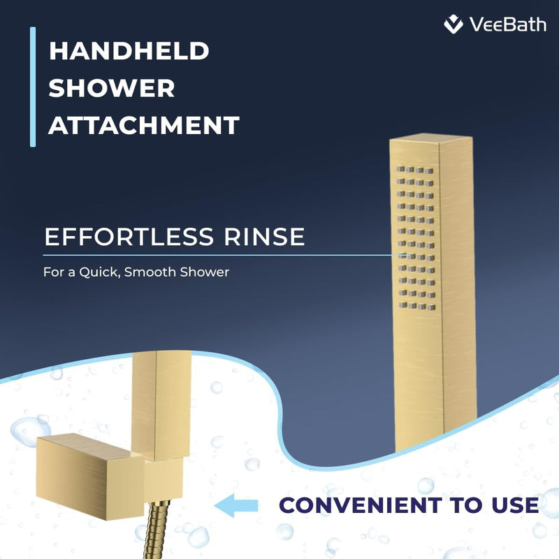 Mist Bath Shower Mixer Brushed Brass Finish