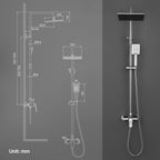 Mixer Set 10" Square Rainfall Head Handheld Solid