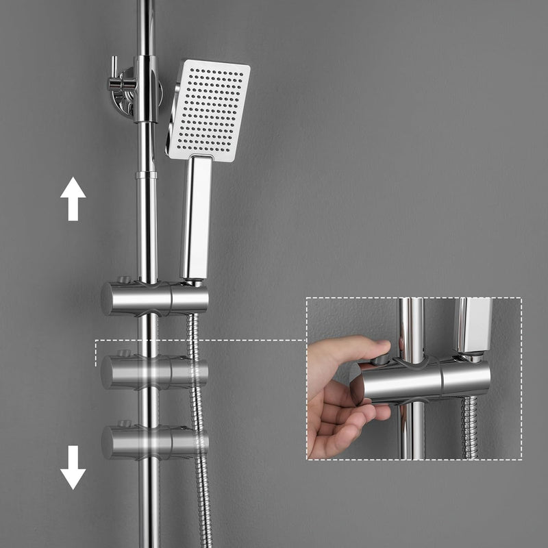Mixer Set 10" Square Rainfall Head Handheld Solid