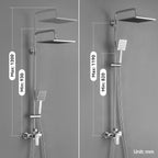 Mixer Set 10" Square Rainfall Head Handheld Solid