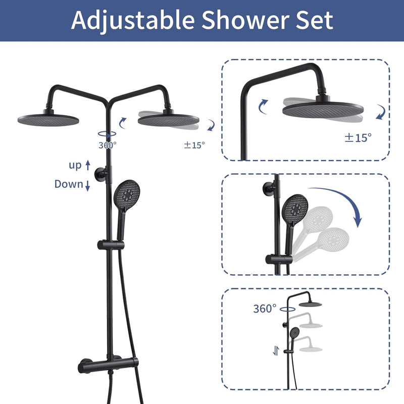 Mixer Set Rainfall System with Brass Bar Without