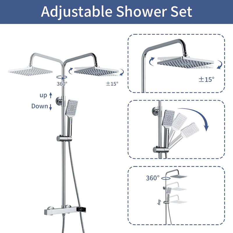 Mixer Set Rainfall System with Brass Bar Without