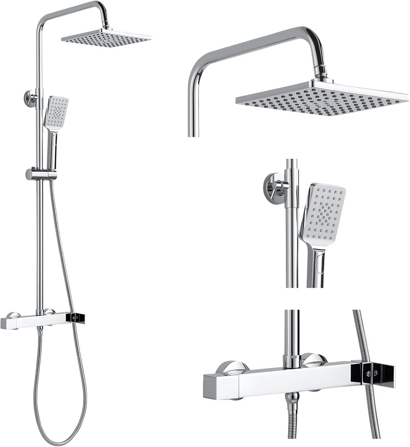 Mixer Set Rainfall System with Brass Bar Without