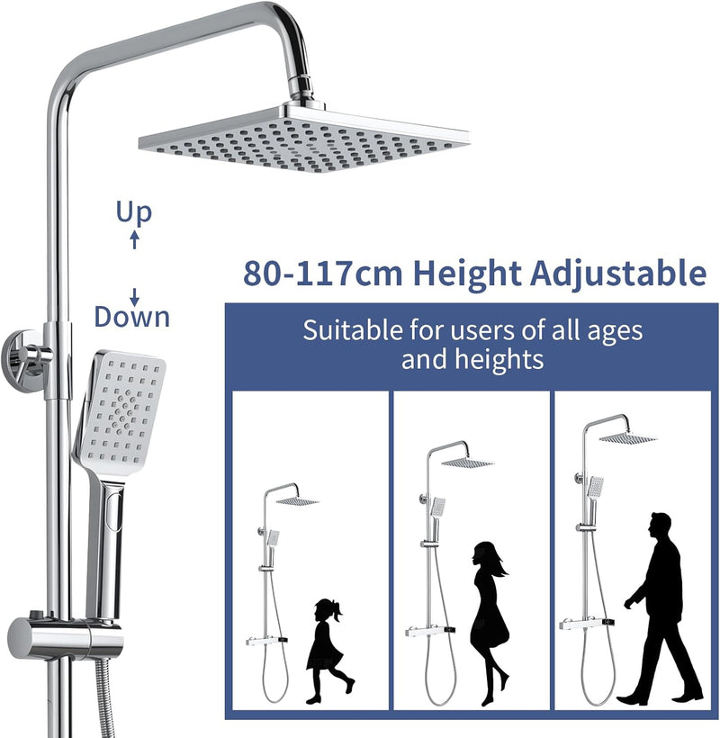 Mixer Set Rainfall System with Brass Bar Without