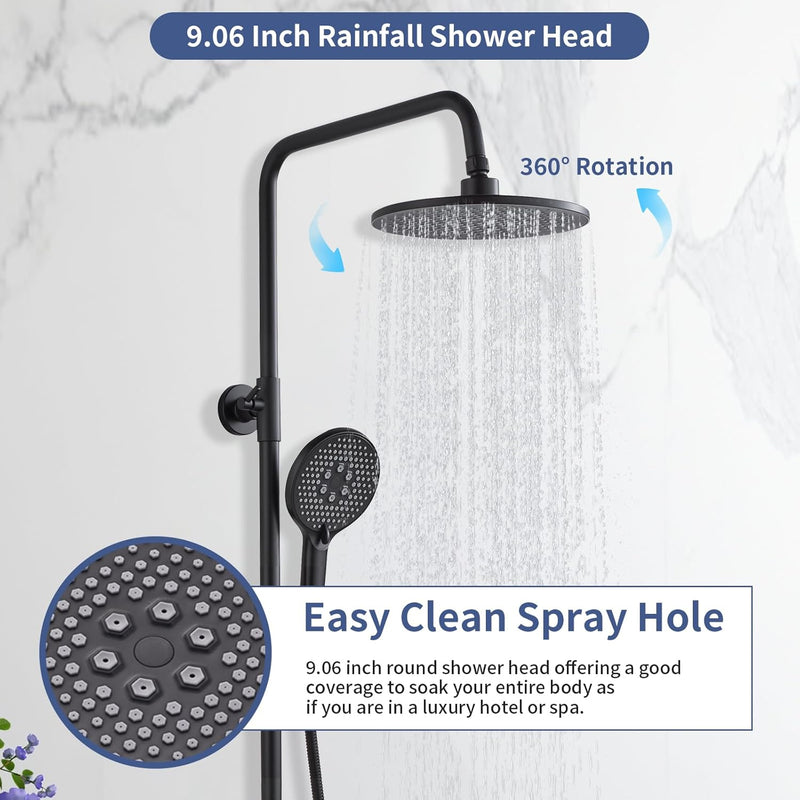 Mixer Set Rainfall System with Brass Bar Without