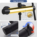 Mixer Set Rainfall System with Brass Bar Without