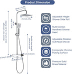 Mixer Set Rainfall System with Brass Bar Without