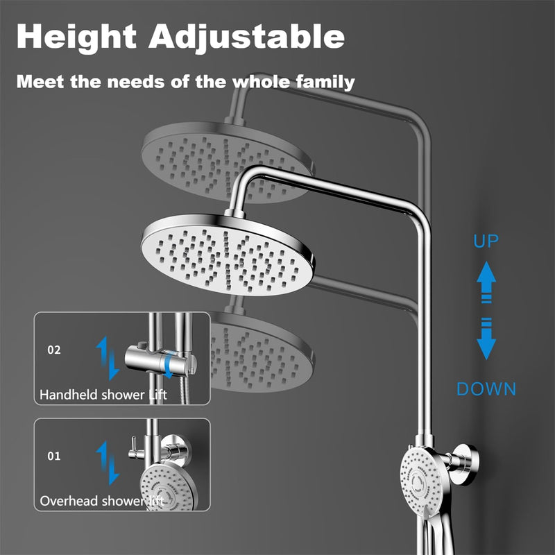 Mixer Set System 26x19CM Rain Thermostatic Bar