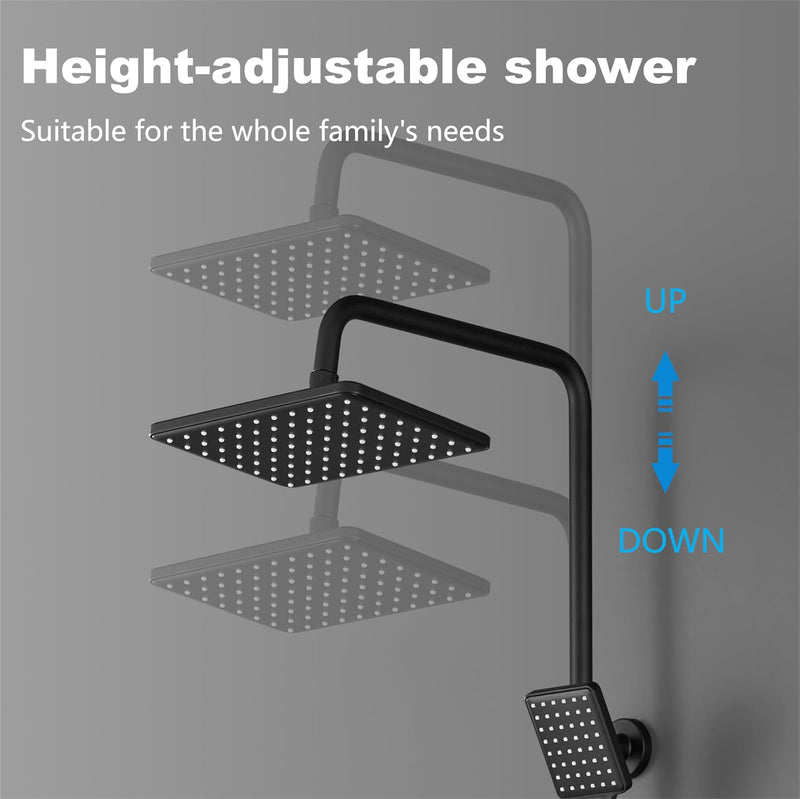 Mixer Set System 26x19CM Rain Thermostatic Bar