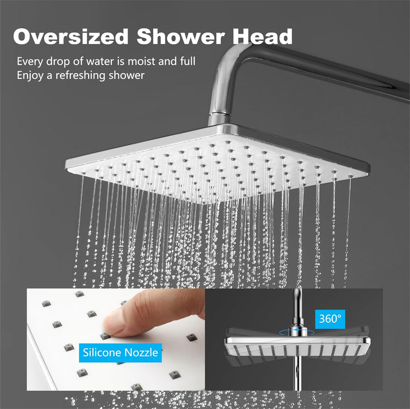 Mixer Set System 26x19CM Rain Thermostatic Bar