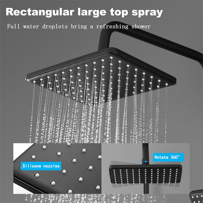 Mixer Set System 26x19CM Rain Thermostatic Bar