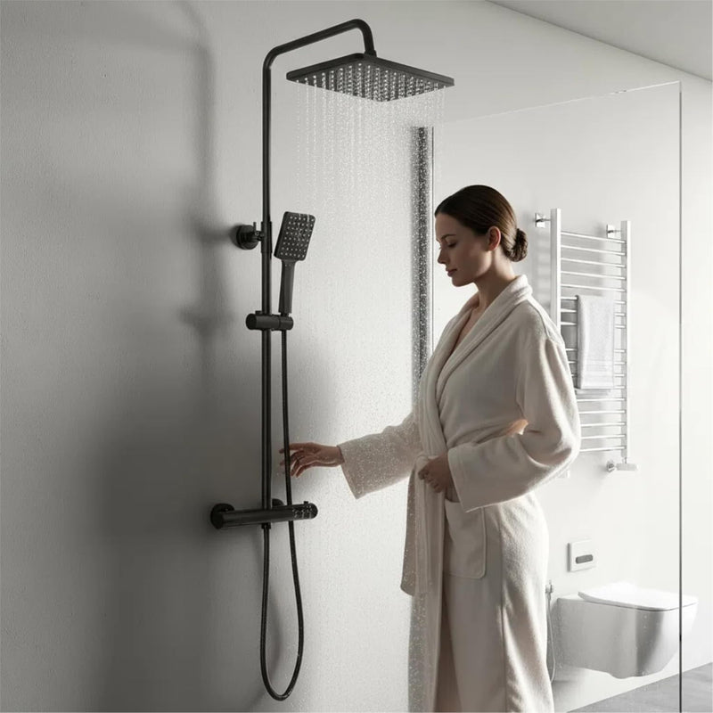 Mixer Set System 26x19CM Rain Thermostatic Bar