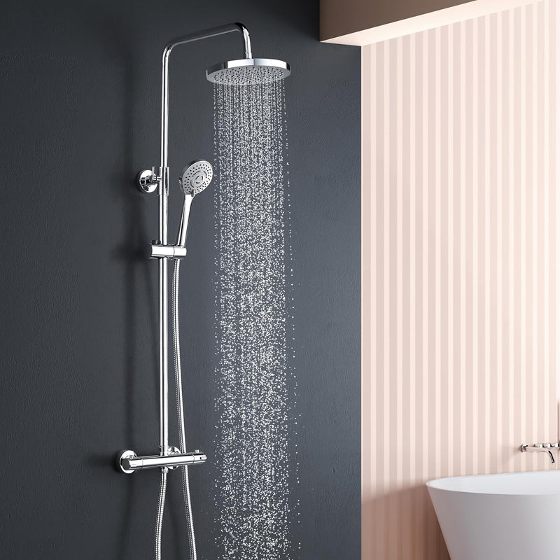 Mixer Set System 26x19CM Rain Thermostatic Bar