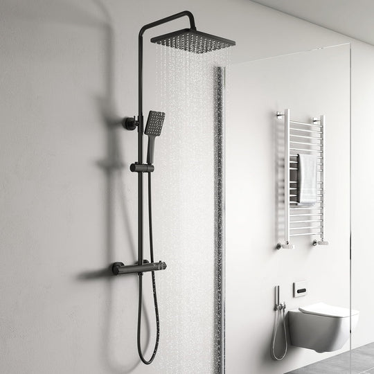 Mixer Set System 26x19CM Rain Thermostatic Bar