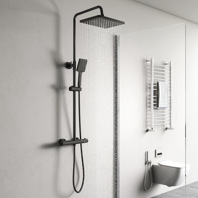 Mixer Set System 26x19CM Rain Thermostatic Bar