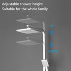 Mixer Set Thermostatic with Rainfall Head Adjustable Height