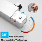 Mixer Set Thermostatic with Rainfall Head Adjustable Height