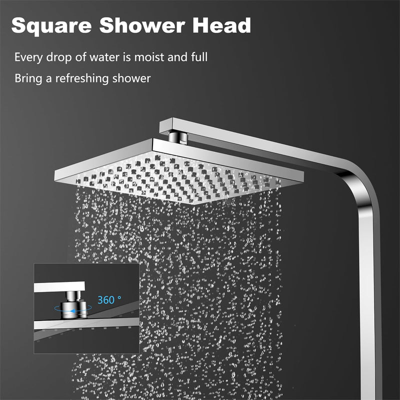 Mixer Set Thermostatic with Rainfall Head Adjustable Height