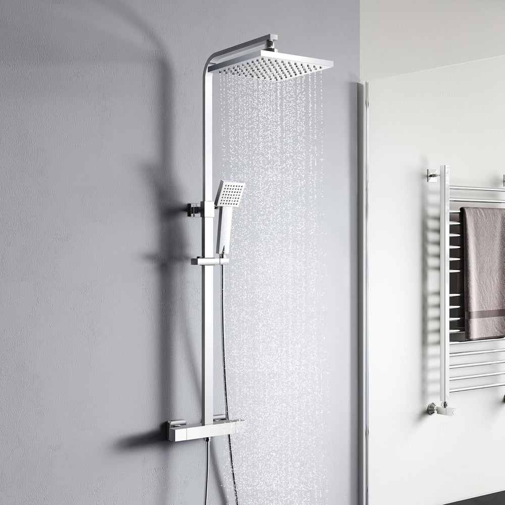 Mixer Set Thermostatic with Rainfall Head Adjustable Height