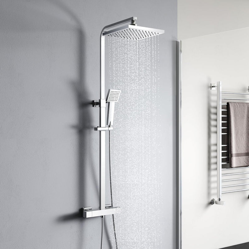 Mixer Set Thermostatic with Rainfall Head Adjustable Height