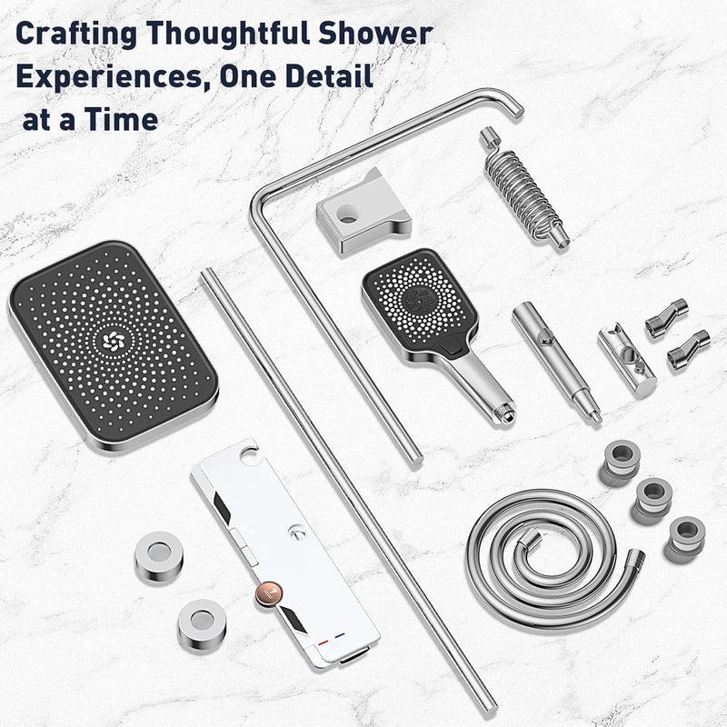 Mixer Shower Set with 12.4" Rainfall Head Piano