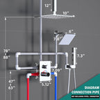 Mixer Shower System with Digital Display Thermostatic Valve