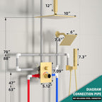 Mixer Shower System with Digital Display Thermostatic Valve