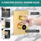 Mixer Shower System with Digital Display Thermostatic Valve