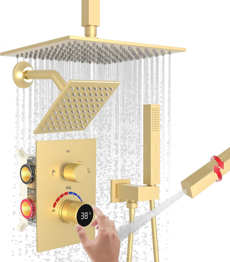 Mixer Shower System with Digital Display Thermostatic Valve