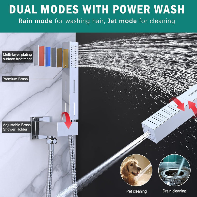 Mixer Shower System with Digital Display Thermostatic Valve