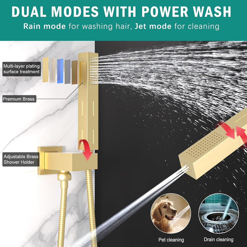 Mixer Shower System with Digital Display Thermostatic Valve