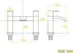 Mixer Tap Waterfall Tub Taps Square Bathroom Brass
