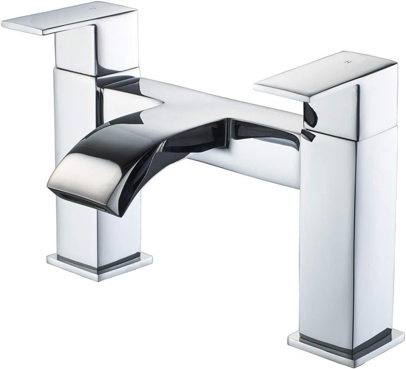 Mixer Tap Waterfall Tub Taps Square Bathroom Brass