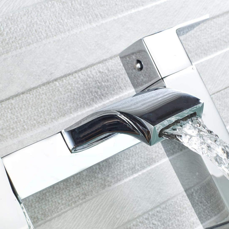 Mixer Tap Waterfall Tub Taps Square Bathroom Brass