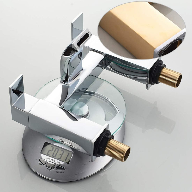Mixer Tap Waterfall Tub Taps Square Bathroom Brass