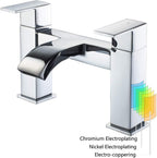 Mixer Tap Waterfall Tub Taps Square Bathroom Brass