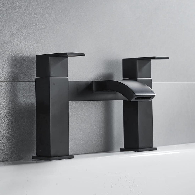Mixer Tap Waterfall Tub Taps Square Bathroom Brass