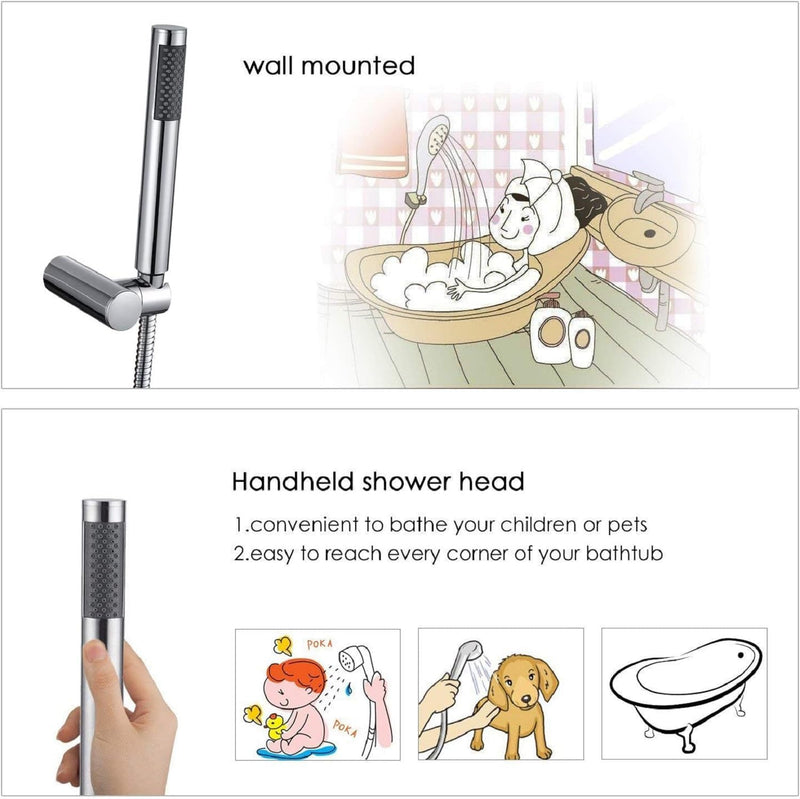 Mixer Taps Waterfall with Handheld Shower Head Bathroom