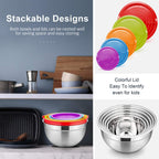 Mixing Bowl Stainless Steel Nesting Bowls for Kitchen (Set of 5)