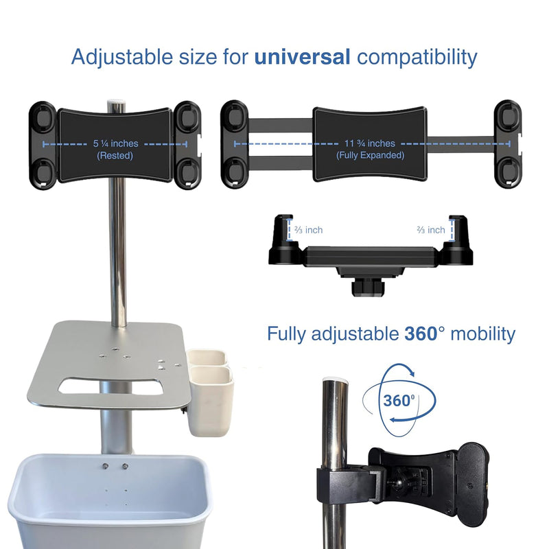 Mobile Cart Stand with Storage Tray Rolling Trolley