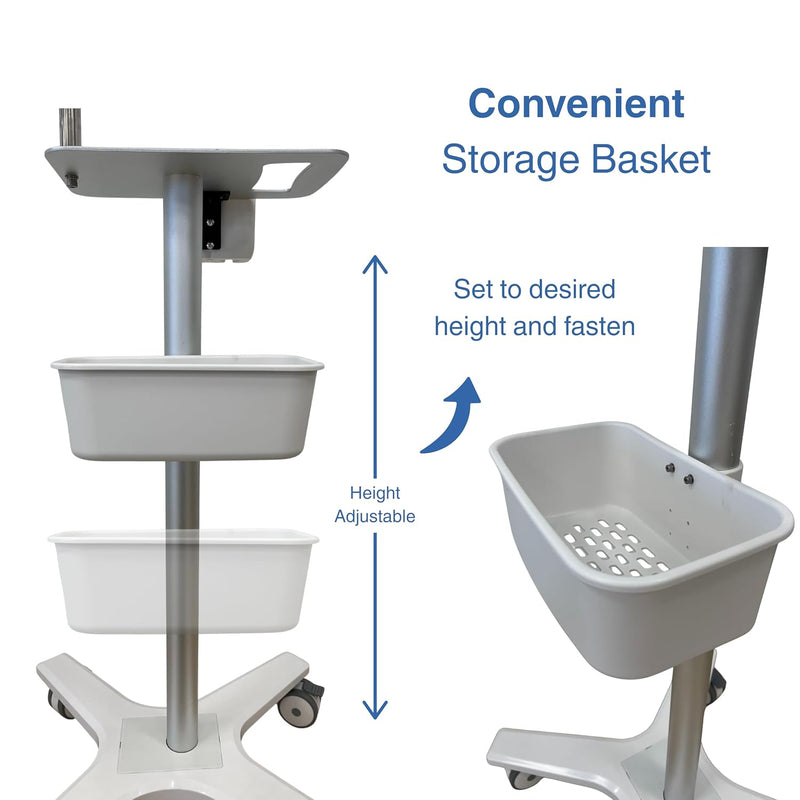 Mobile Cart Stand with Storage Tray Rolling Trolley