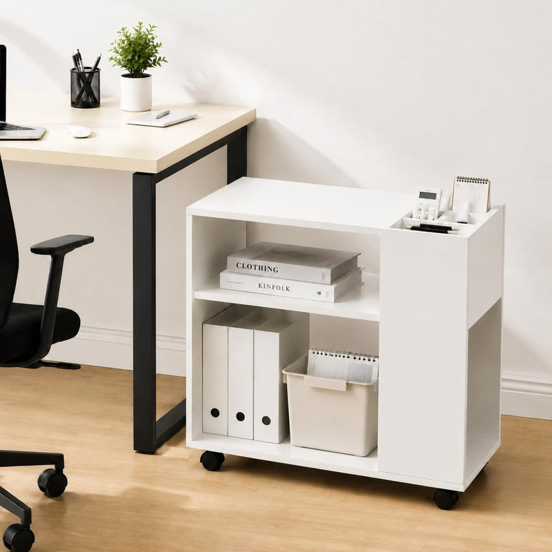 Mobile File Cabinet Lateral Printer Stand with Open