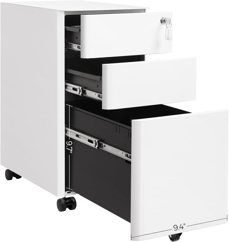 Mobile File Cabinet Office with Wheels and Lock