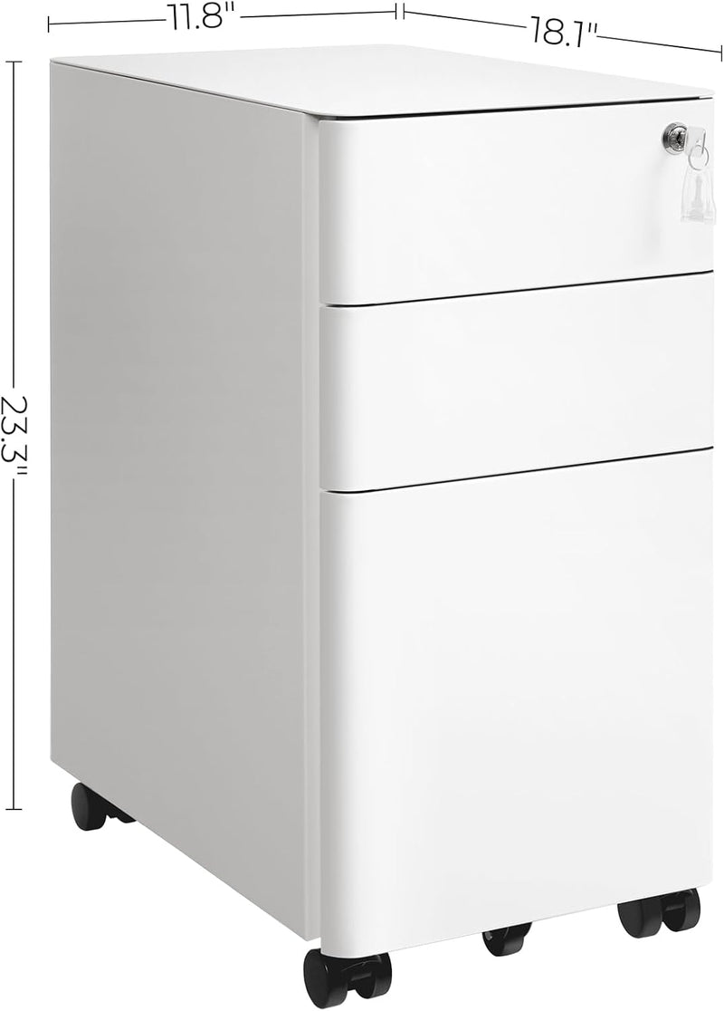 Mobile File Cabinet Office with Wheels and Lock