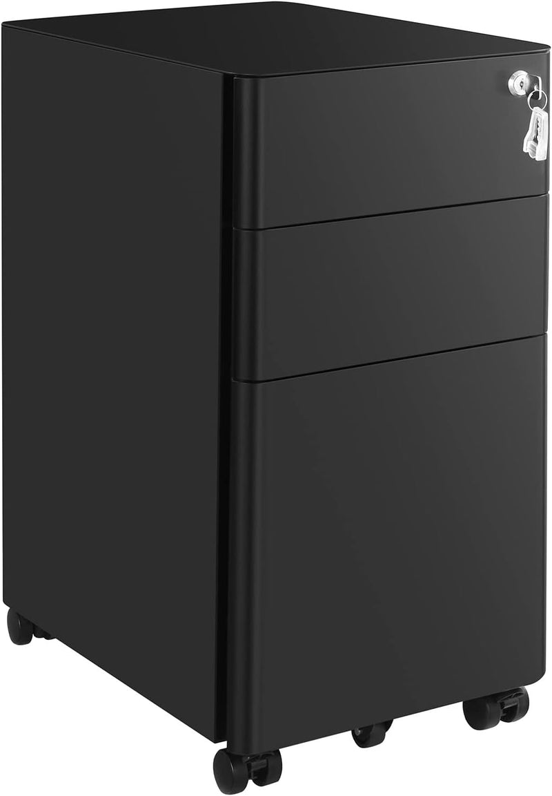 Mobile File Cabinet Office with Wheels and Lock