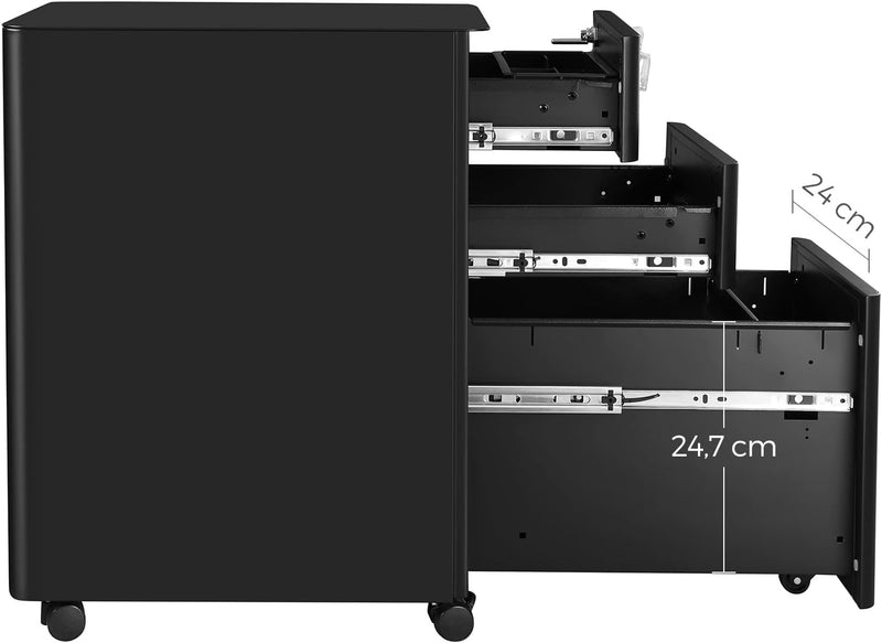 Mobile File Cabinet Office with Wheels and Lock