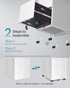 Mobile File Cabinet Office with Wheels and Lock