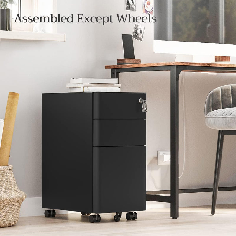 Mobile File Cabinet Office with Wheels and Lock