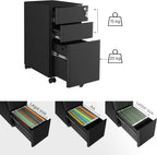 Mobile File Cabinet Office with Wheels and Lock
